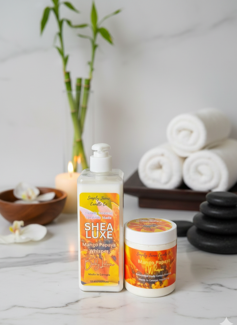 (New)Pamper Me Bundle Body Care Set Shea Luxe Body Lotion, Emulsifying Body Creme Frosting