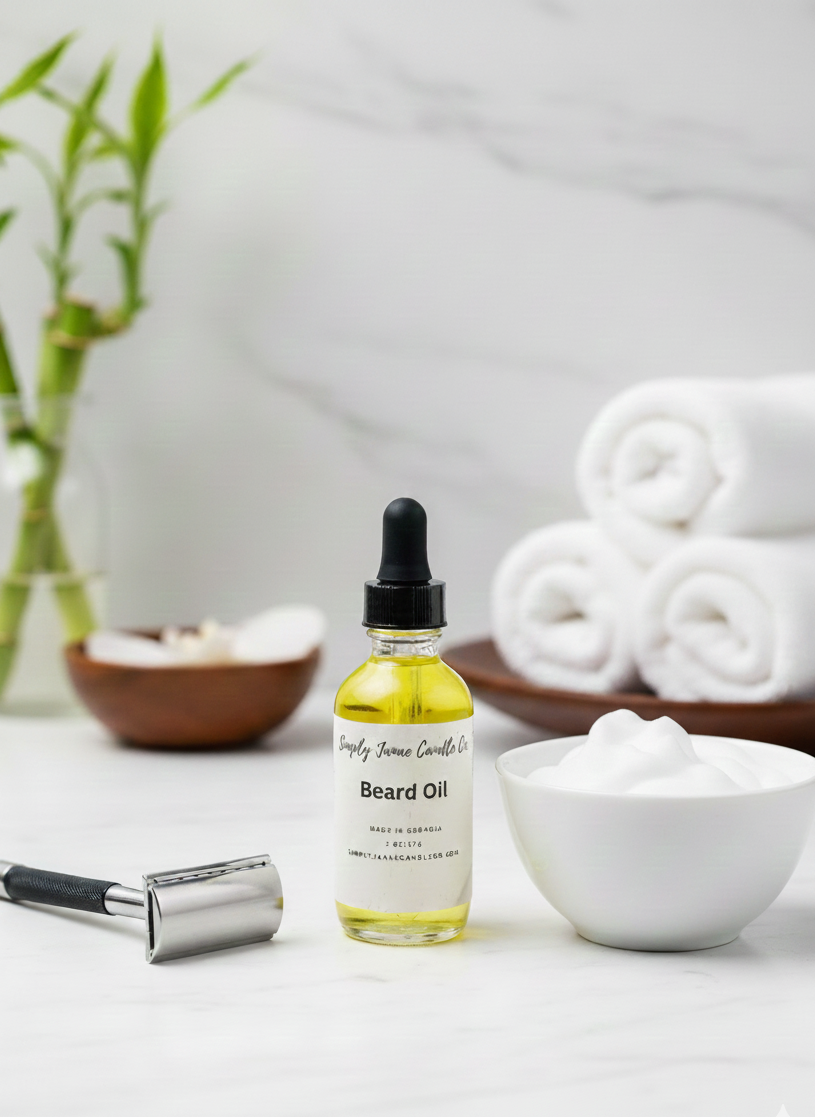 Our Beard Oil, the ultimate grooming essential. Formulated with nourishing oils that hydrate, condition, this lightweight blend keeps your beard soft and manageable.