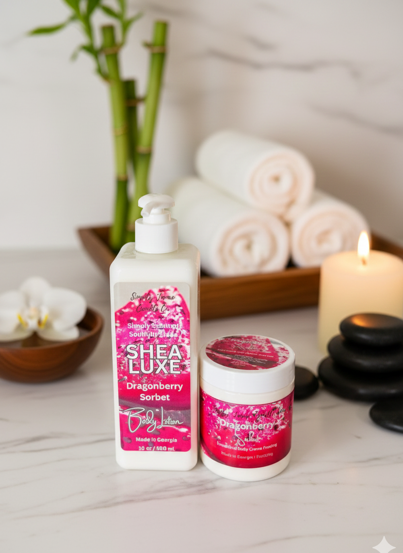 (New)Pamper Me Bundle Body Care Set Shea Luxe Body Lotion, Emulsifying Body Creme Frosting